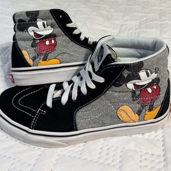 Vans Kids Mickey Mouse Disney Black Gray High-Top Sneakers Size 4 - Picture 9 of 13